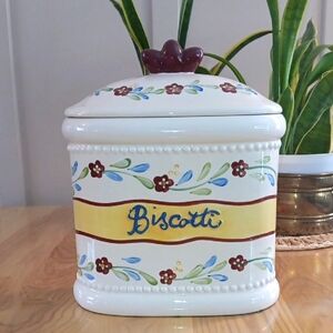 Handmade For Nonni's Cookie Biscotti Porcelain Jar